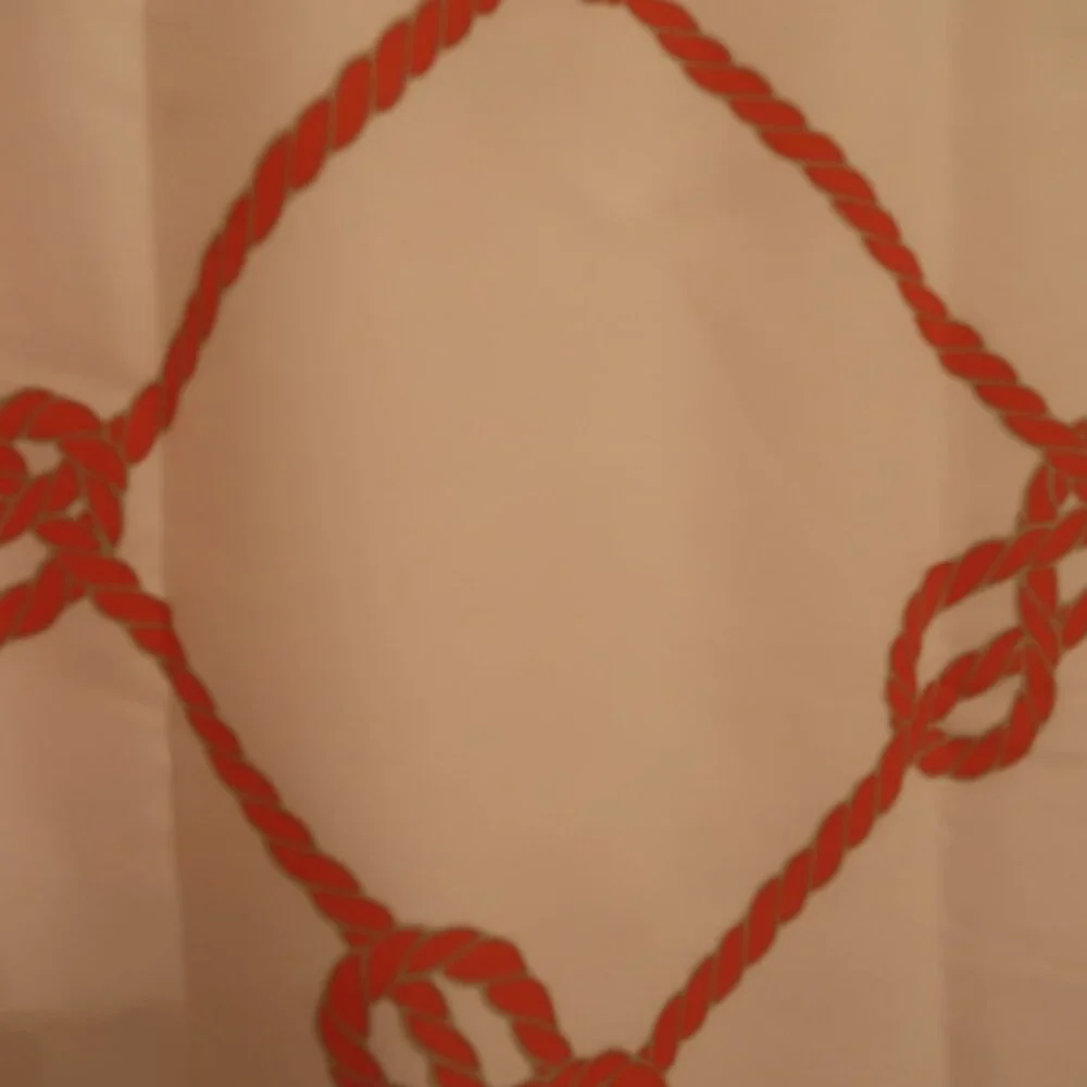 Max Studio Nautical Orange & White Shower Curtain